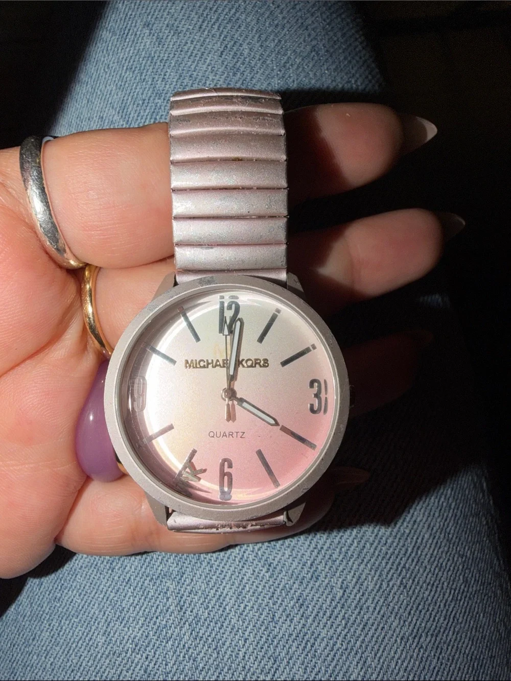 Michael Kors Pink Gradient Dial Stretch Bracelet Watch